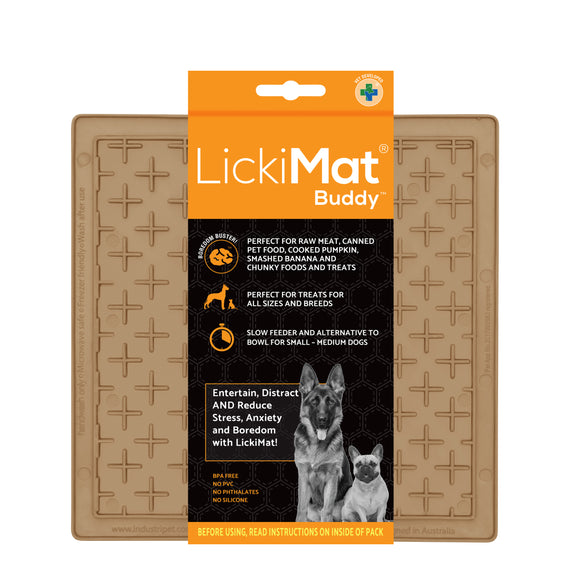 Authentic Lickimat Boredom Buster for Dogs - Perfect with Peanut Butter  (PINK OR BLUE)