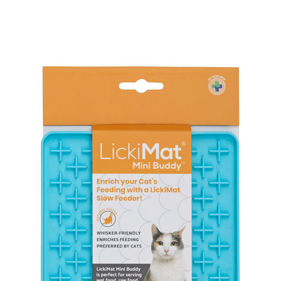 LickiMat Mini Buddy Cat - Turquoise