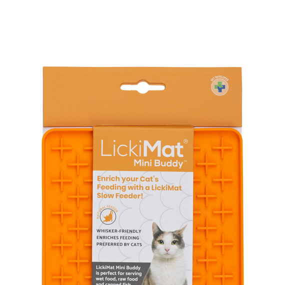 LickiMat Mini Buddy Cat - Orange
