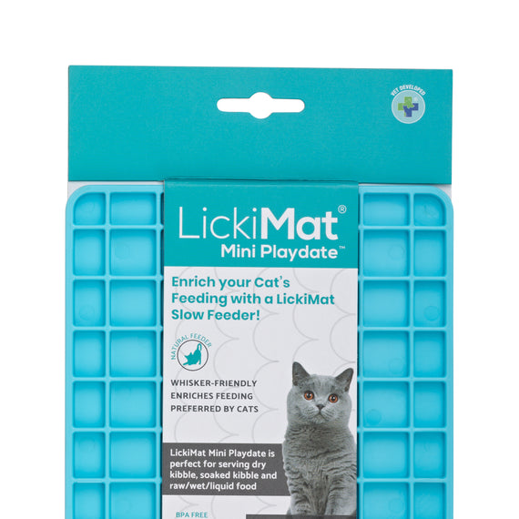 LickiMat Mini Playdate Cat - Turquoise