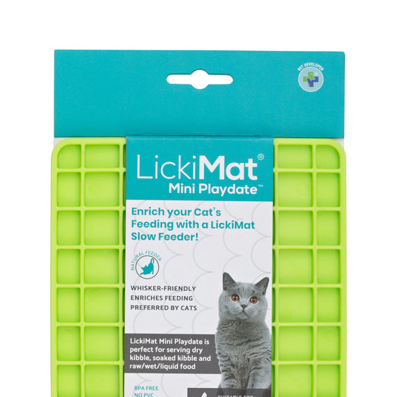 LickiMat Mini Playdate Cat - Green