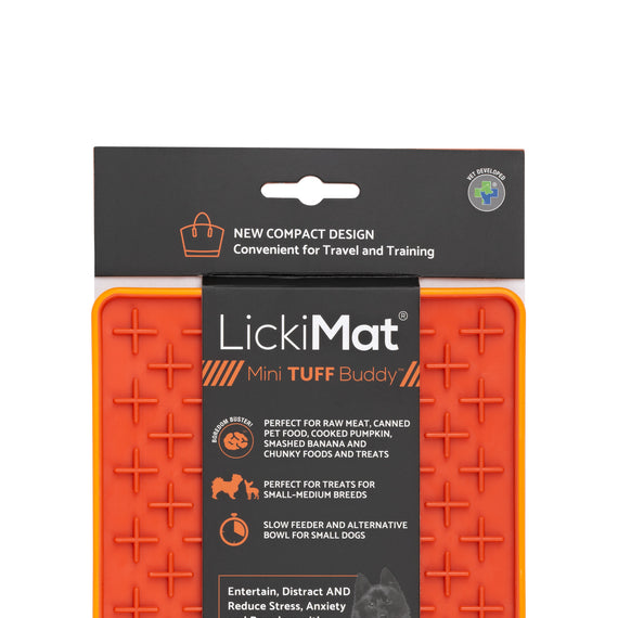 LickiMat Mini Buddy Tuff - Orange