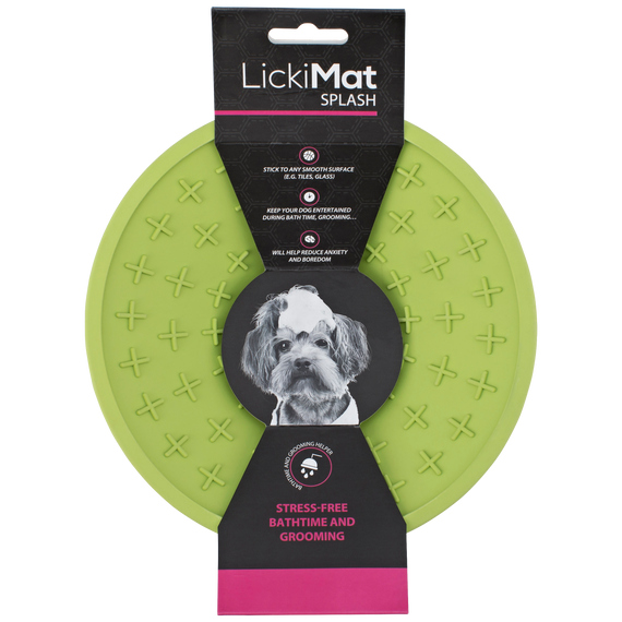 LickiMat Splash Grooming Bathing Aid. Dogs and Cats. Dishwasher safe - Green