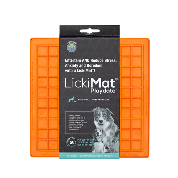 LickiMat Classic Playdate, Cat Slow Feeder Lick Mat, Boredom Anxiety  Reducer; Perfect for Food, Treats, Yogurt, or Peanut Butter. Fun  Alternative to a